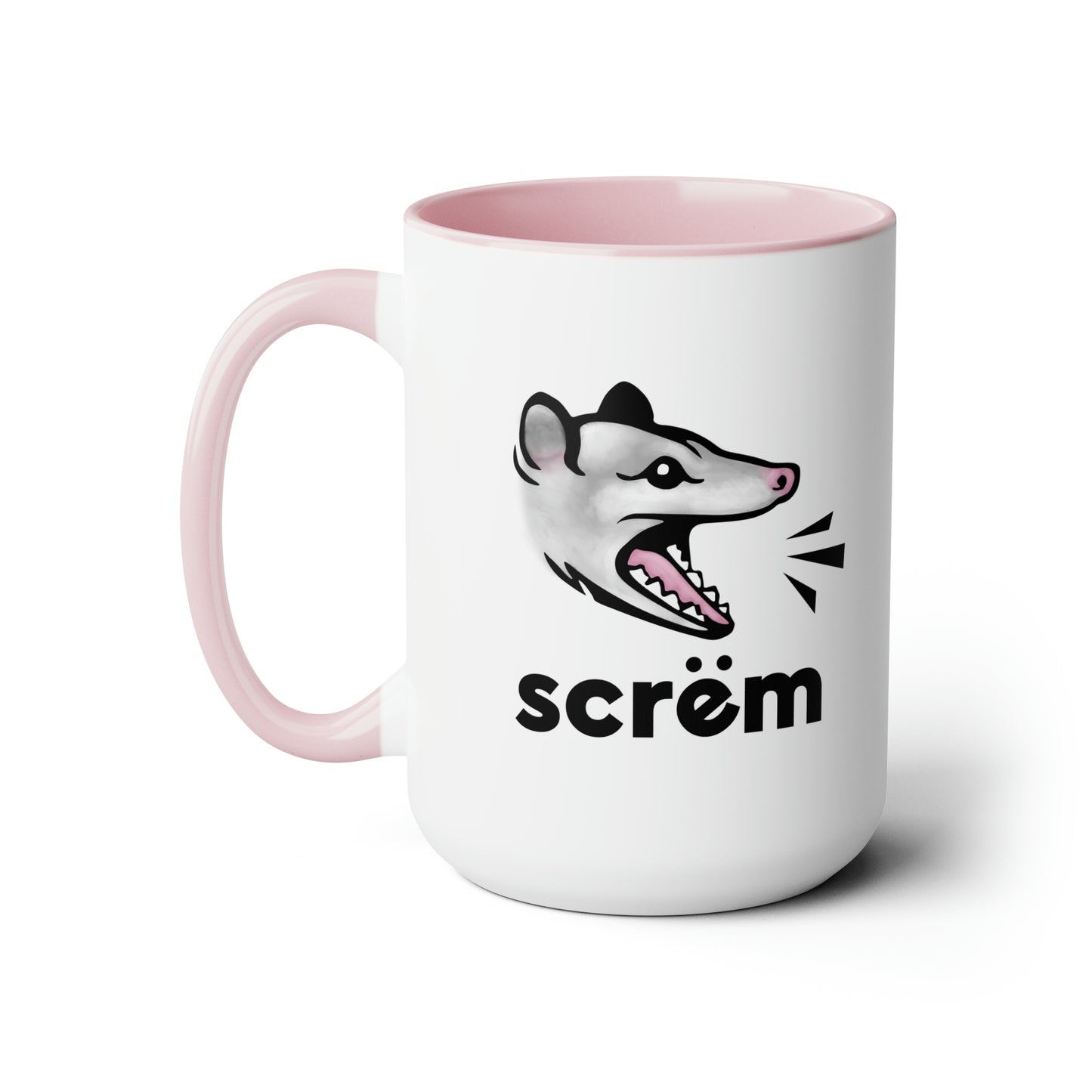 "Scrëm" Opossum mug (Pink or Black)