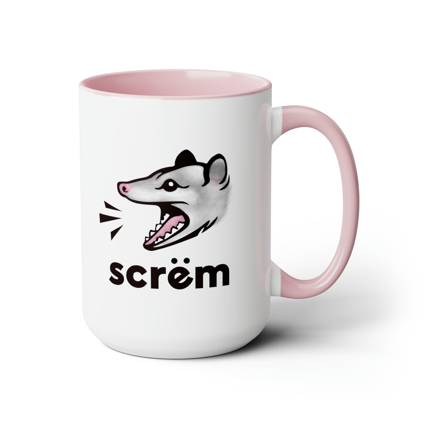 "Scrëm" Opossum mug (Pink or Black)