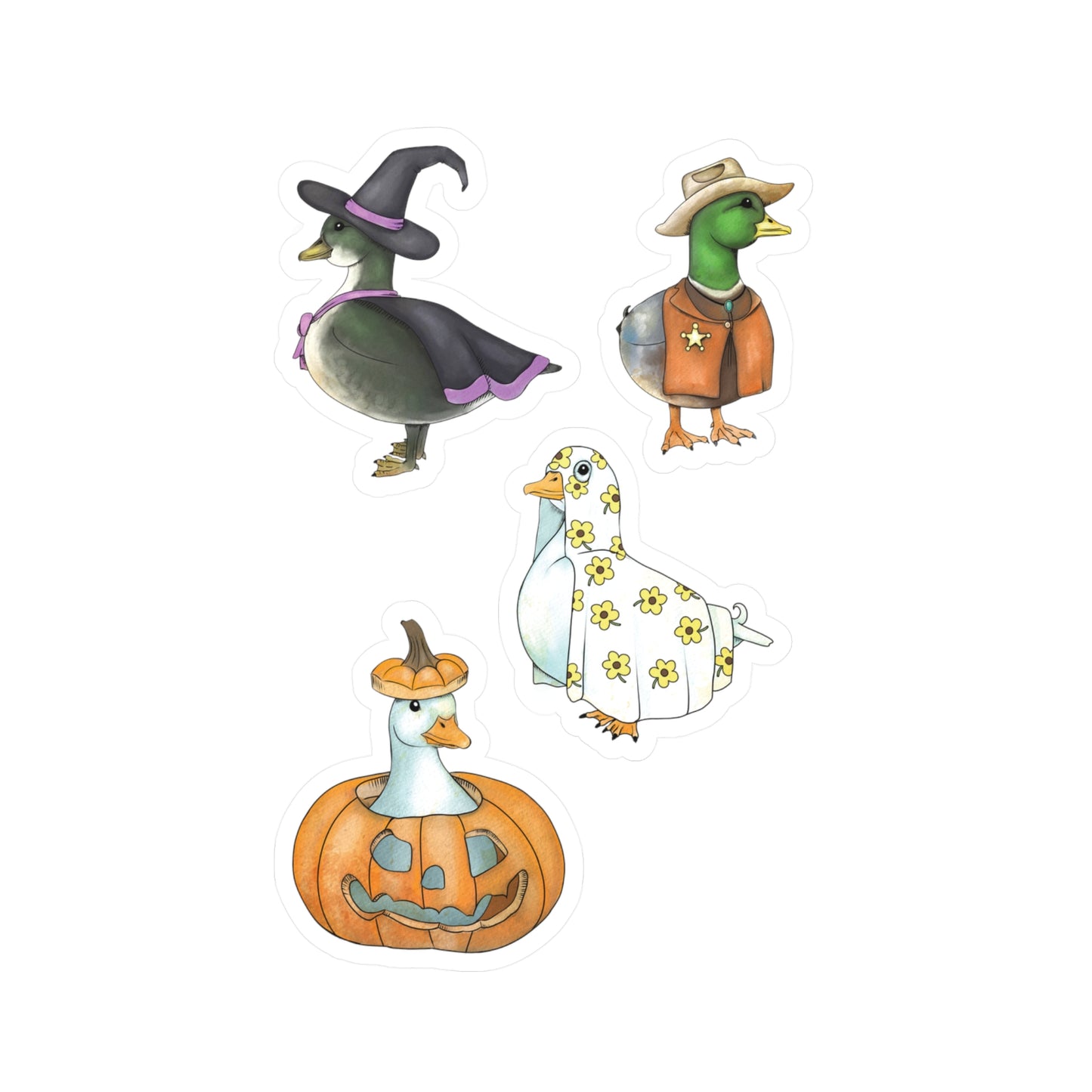 Halloween duck stickers pack 1